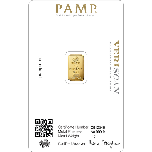 PAMP Suisse Lady Fortuna™ Gold Minted Bar - 1g