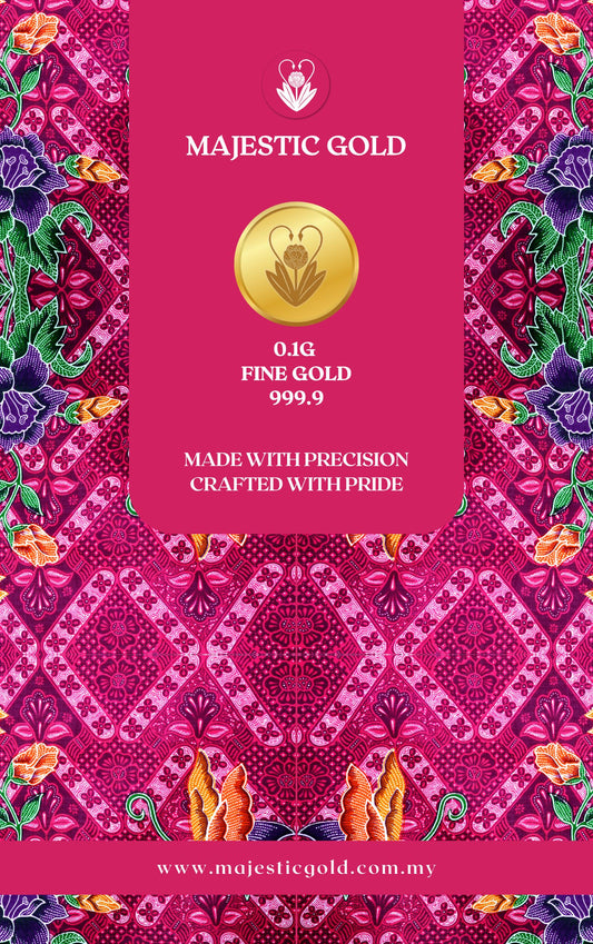 Majestic Gold Rose Senja Batik Series Gold Bar 0.1gram Au 999