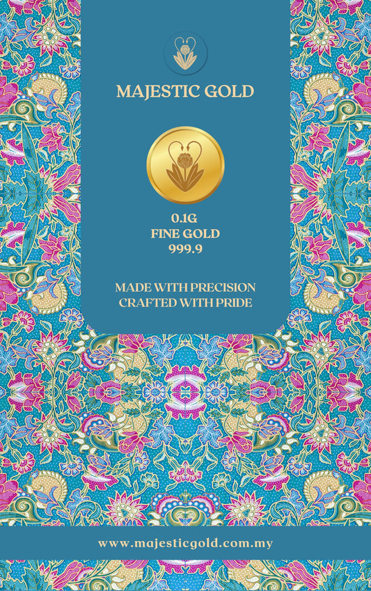 Majestic Gold Blue Samudra Batik Series Gold Bar 0.1gram Au 999