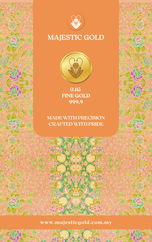 Majestic Gold Orange Rembulan Batik Series Gold Bar 0.1gram Au 999
