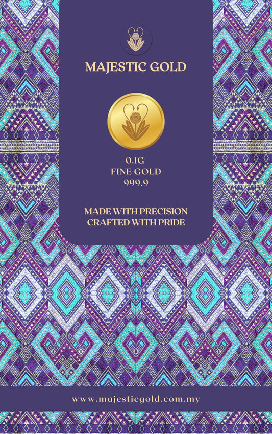 Majestic Gold Purple Jamu Batik Series Gold Bar 0.1gram Au 999